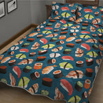 Colorful Sushi Pattern Print Quilt Bed Set