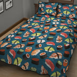 Colorful Sushi Pattern Print Quilt Bed Set