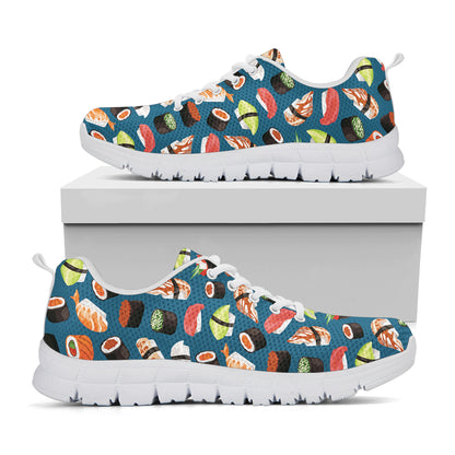 Colorful Sushi Pattern Print White Sneakers