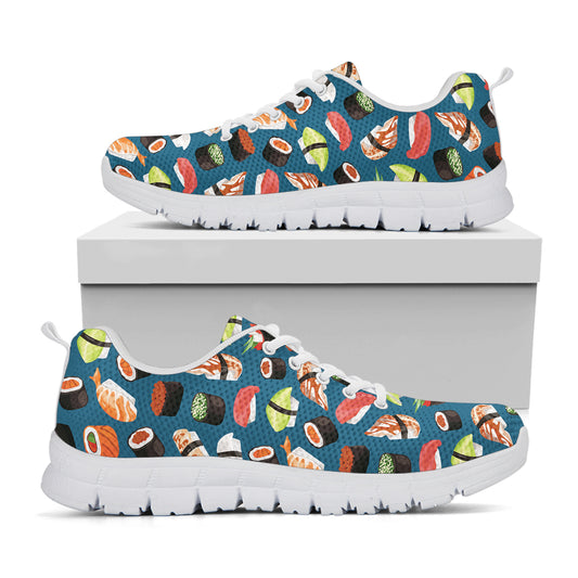 Colorful Sushi Pattern Print White Sneakers