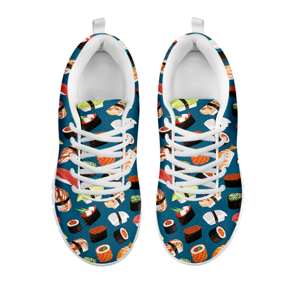 Colorful Sushi Pattern Print White Sneakers