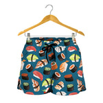 Colorful Sushi Pattern Print Women's Shorts