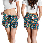 Colorful Sushi Pattern Print Women's Shorts