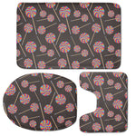 Colorful Swirl Lollipop Pattern Print 3 Piece Bath Mat Set