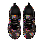 Colorful Swirl Lollipop Pattern Print Black Sneakers