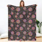 Colorful Swirl Lollipop Pattern Print Blanket