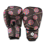 Colorful Swirl Lollipop Pattern Print Boxing Gloves