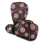 Colorful Swirl Lollipop Pattern Print Boxing Gloves