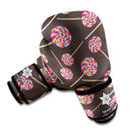 Colorful Swirl Lollipop Pattern Print Boxing Gloves