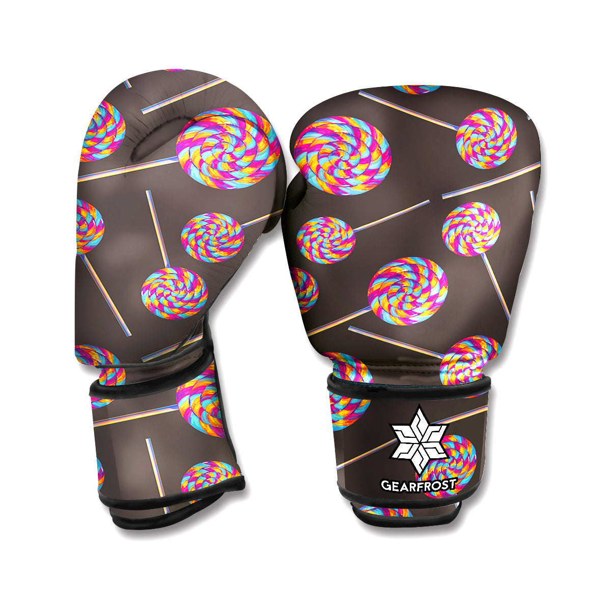 Colorful Swirl Lollipop Pattern Print Boxing Gloves