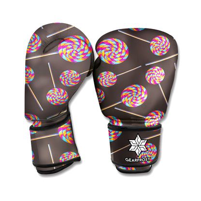 Colorful Swirl Lollipop Pattern Print Boxing Gloves