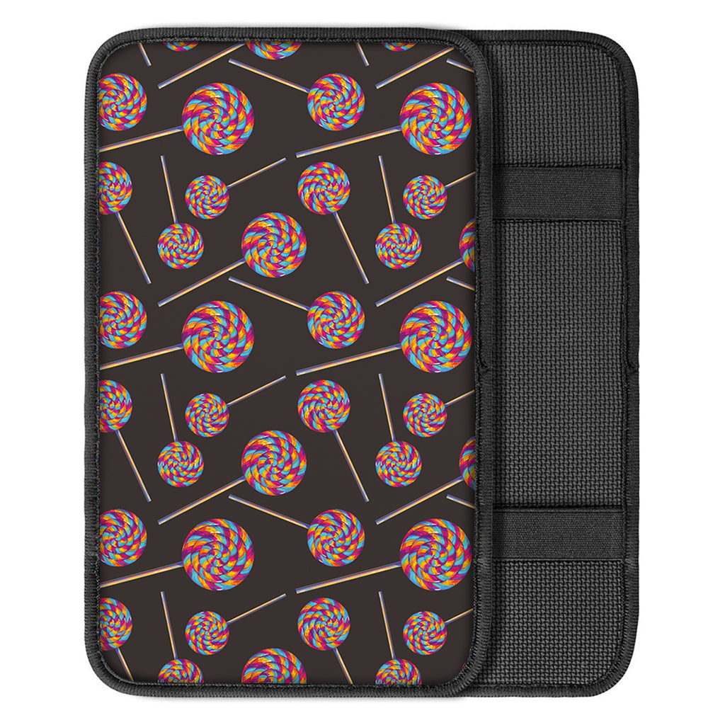 Colorful Swirl Lollipop Pattern Print Car Center Console Cover