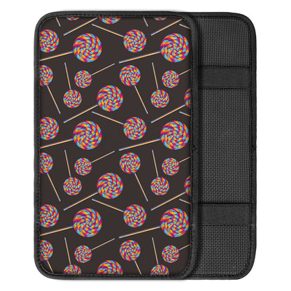 Colorful Swirl Lollipop Pattern Print Car Center Console Cover