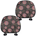 Colorful Swirl Lollipop Pattern Print Car Headrest Covers