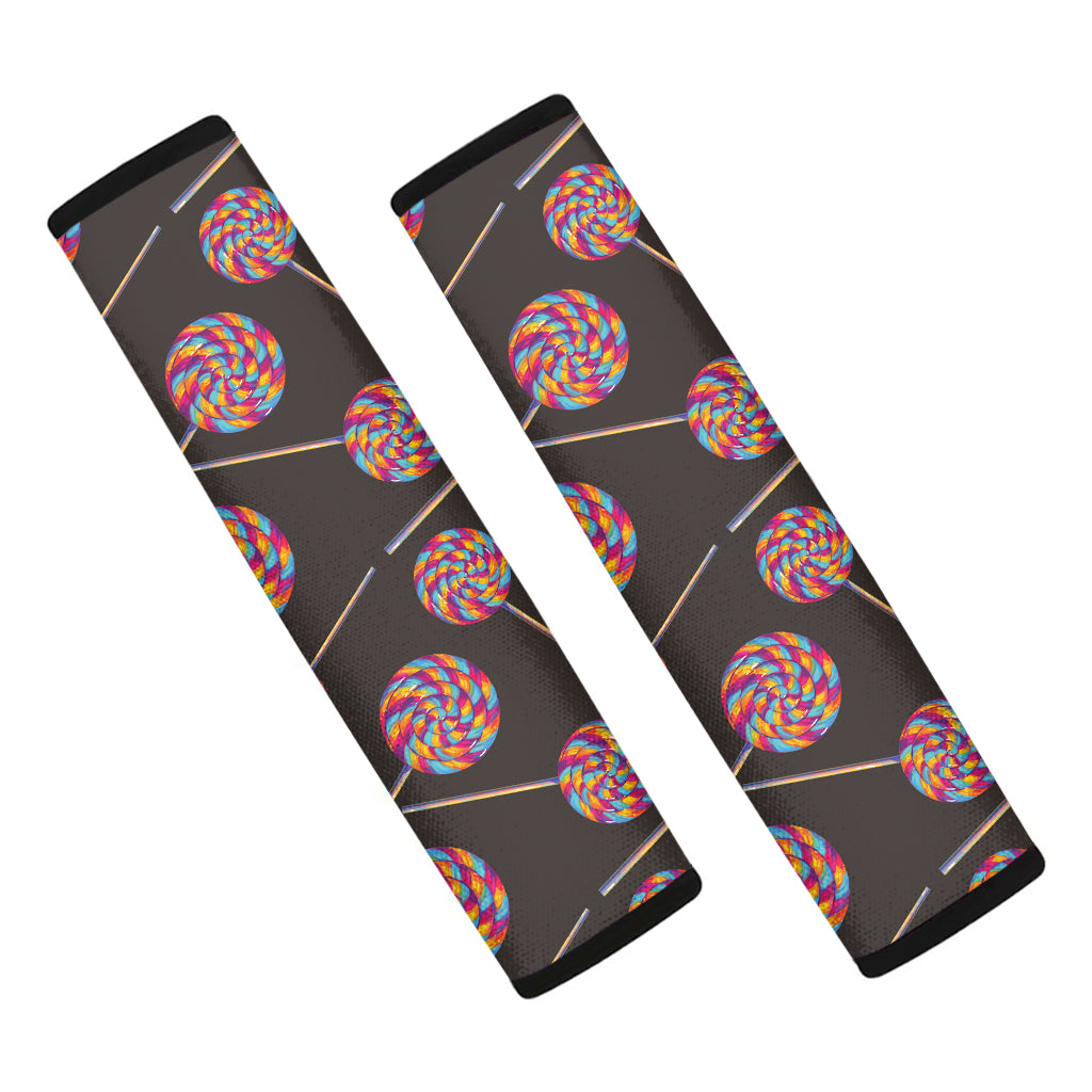 Colorful Swirl Lollipop Pattern Print Car Seat Belt Covers