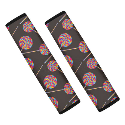 Colorful Swirl Lollipop Pattern Print Car Seat Belt Covers
