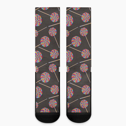Colorful Swirl Lollipop Pattern Print Crew Socks