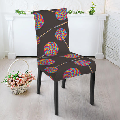 Colorful Swirl Lollipop Pattern Print Dining Chair Slipcover