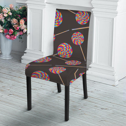 Colorful Swirl Lollipop Pattern Print Dining Chair Slipcover