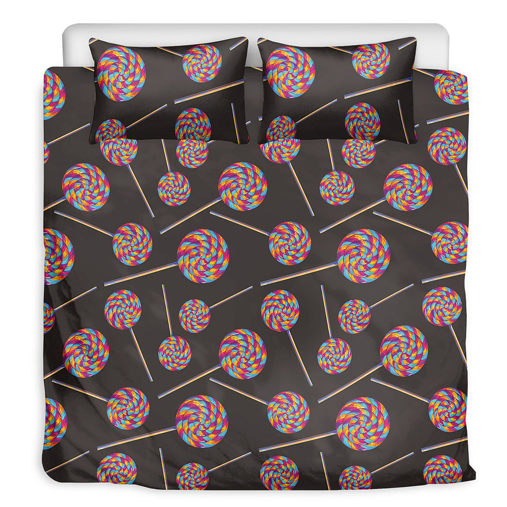 Colorful Swirl Lollipop Pattern Print Duvet Cover Bedding Set