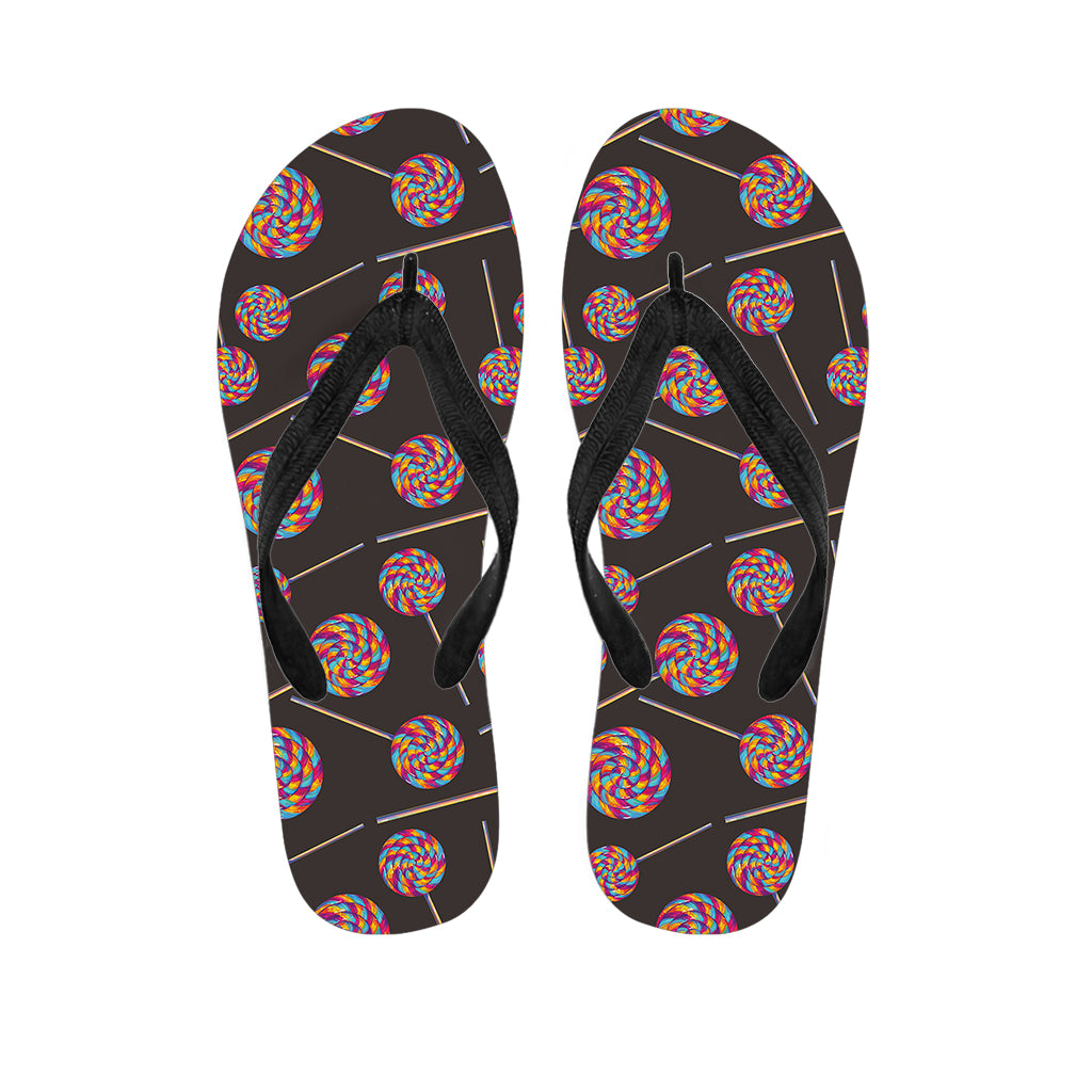 Colorful Swirl Lollipop Pattern Print Flip Flops