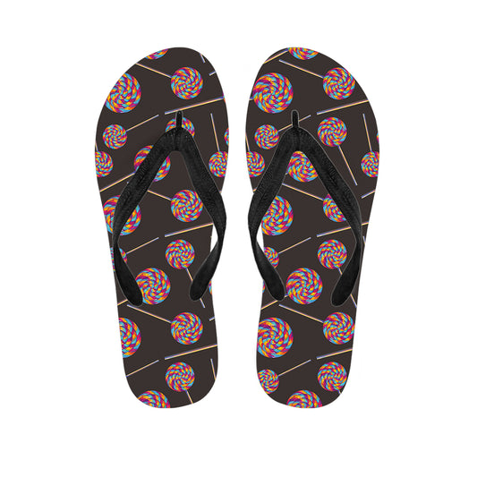 Colorful Swirl Lollipop Pattern Print Flip Flops