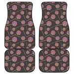 Colorful Swirl Lollipop Pattern Print Front and Back Car Floor Mats