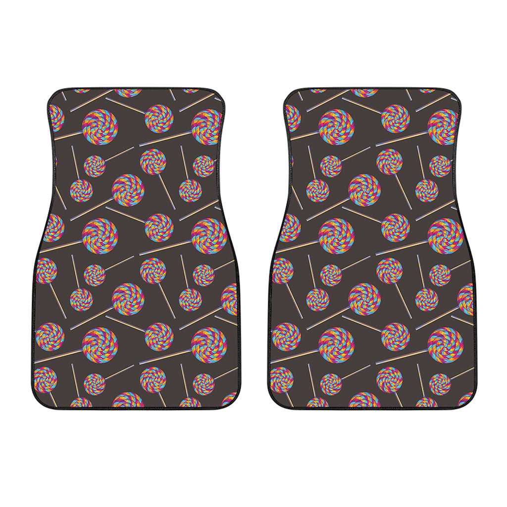 Colorful Swirl Lollipop Pattern Print Front Car Floor Mats