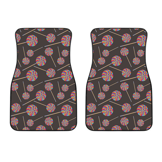 Colorful Swirl Lollipop Pattern Print Front Car Floor Mats