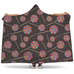 Colorful Swirl Lollipop Pattern Print Hooded Blanket