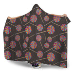 Colorful Swirl Lollipop Pattern Print Hooded Blanket
