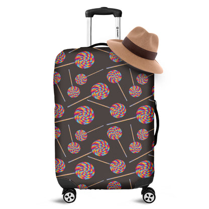 Colorful Swirl Lollipop Pattern Print Luggage Cover