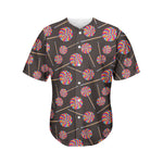 Colorful Swirl Lollipop Pattern Print Men's Baseball Jersey