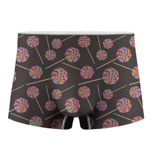 Colorful Swirl Lollipop Pattern Print Men's Boxer Briefs