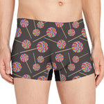 Colorful Swirl Lollipop Pattern Print Men's Boxer Briefs