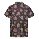 Colorful Swirl Lollipop Pattern Print Men's Short Sleeve Shirt