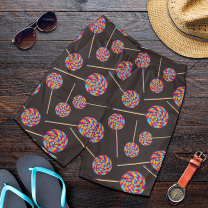 Colorful Swirl Lollipop Pattern Print Men's Shorts