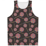 Colorful Swirl Lollipop Pattern Print Men's Tank Top
