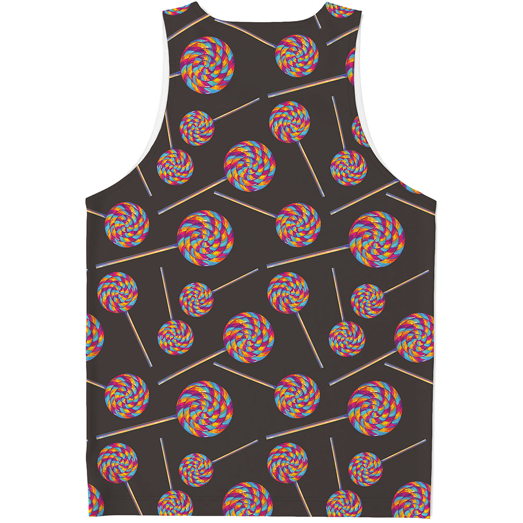 Colorful Swirl Lollipop Pattern Print Men's Tank Top