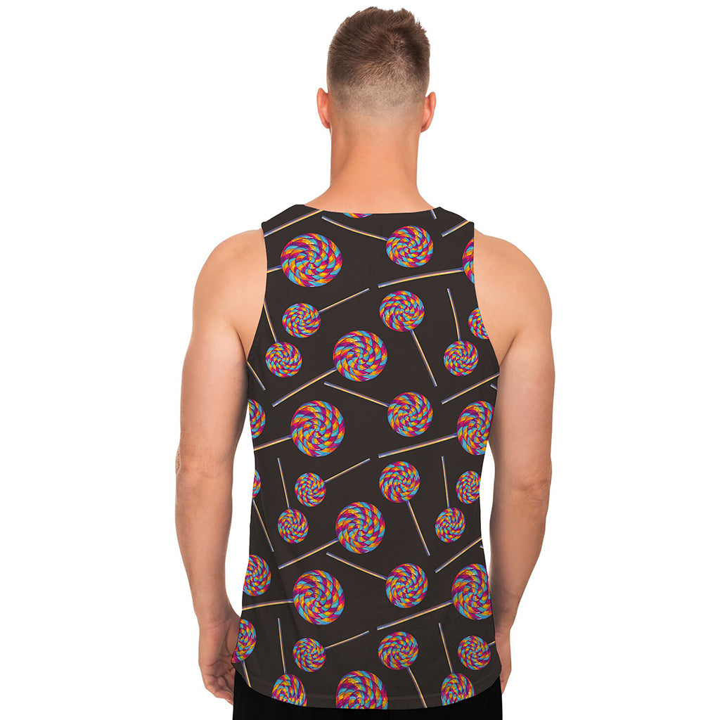 Colorful Swirl Lollipop Pattern Print Men's Tank Top