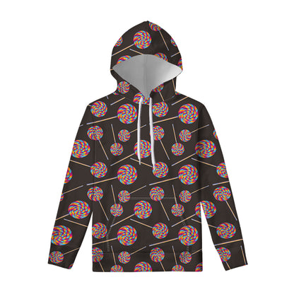 Colorful Swirl Lollipop Pattern Print Pullover Hoodie