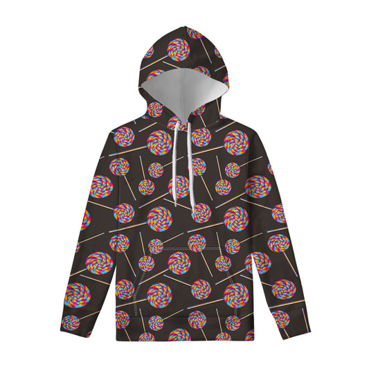 Colorful Swirl Lollipop Pattern Print Pullover Hoodie