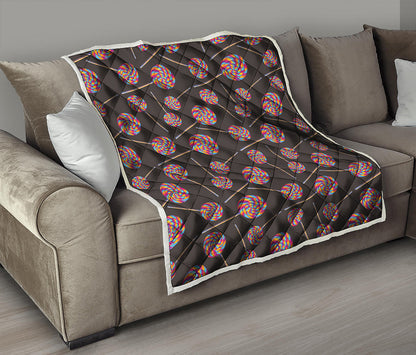 Colorful Swirl Lollipop Pattern Print Quilt