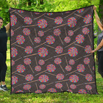 Colorful Swirl Lollipop Pattern Print Quilt