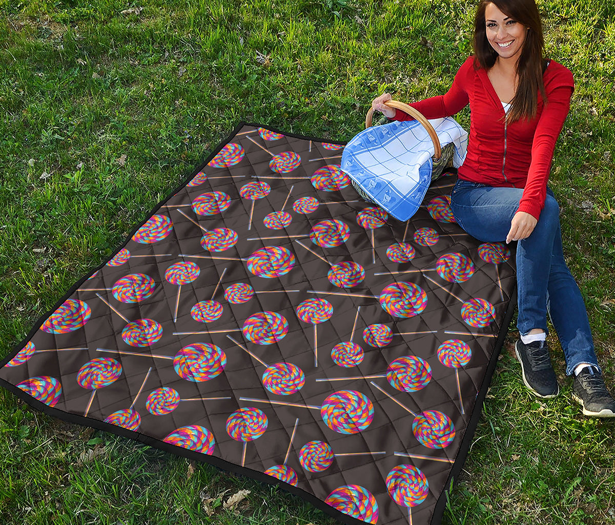 Colorful Swirl Lollipop Pattern Print Quilt
