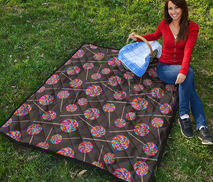 Colorful Swirl Lollipop Pattern Print Quilt