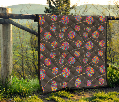 Colorful Swirl Lollipop Pattern Print Quilt