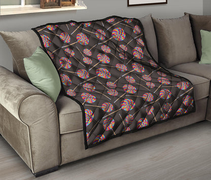 Colorful Swirl Lollipop Pattern Print Quilt