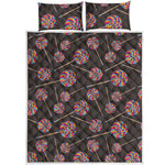 Colorful Swirl Lollipop Pattern Print Quilt Bed Set