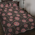 Colorful Swirl Lollipop Pattern Print Quilt Bed Set
